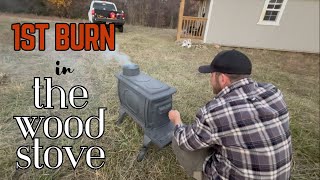 Curing the New Cast Iron Wood Burning Stove by United Stove [upl. by Yauq978]