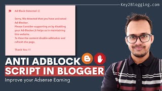 Latest Anti Adblock Script For Blogger ➜ Force Users to Unblock Ads on website [upl. by Enerual]