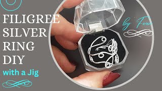 Filigree Silver ring Make with Jig Easy to make Filigree ring Tutorial Wire Wrapping jewelry [upl. by Aleydis521]