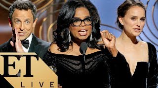 ET Live 2018 Golden Globes Post Show Oprahs Speech Natalie Portmans Mic Drop amp All The Winners [upl. by Ahseital]