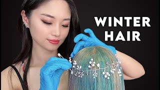 ASMR Winter Hair Dye with Hair Chalk [upl. by Dugaid595]