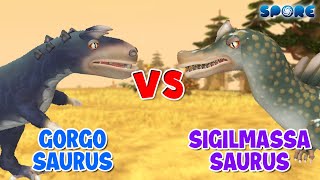 Gorgosaurus vs Sigilmassasaurus  Tyrannosauridae vs Spinosauridae S1E3  SPORE [upl. by Anirahs101]