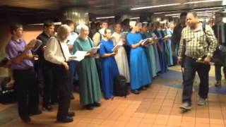 Mennonite church choir singing in grand central New York [upl. by Tnilf]