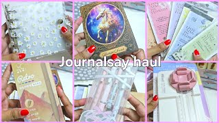 Unboxing mini journalsay stationery haul ✨️ 💕 lot of new stationery items 💗 [upl. by Ahsinnor]