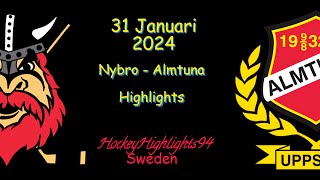 NYBRO VS ALMTUNA  31 JANUARI 2024  HIGHLIGHTS  HOCKEYALLSVENSKAN [upl. by Arahsit]