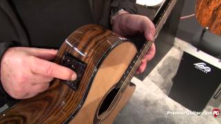 NAMM 15  Lâg Guitars Tramontane Snakewood Demo [upl. by Ahsielat]