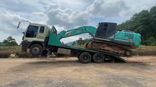 KOBELCO SK200 10 ขึ้นเทเลอร์ [upl. by Ody175]