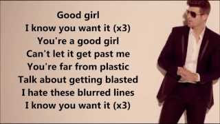 Robin Thicke  Blurred Lines feat TI and Pharrell Lyrics on Screen HD [upl. by Nyahs]