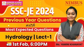 SSC JE 2024  Hydrology Lect1  Previous Year Questions With Most Expected Questions  Civil Engg [upl. by Ferguson981]