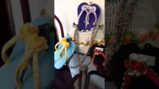 BOLSAS DE VERÃO EM CROCHÊ DECORADAS E CHINELOS DECORADOSLUXO EM CROCHÊ [upl. by Carilyn756]