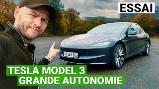 Essai Tesla Model 3 Grande Autonomie 2023  Moins de choses mais encore mieux [upl. by Semela988]