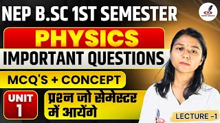 Bsc Physics 1st Semester Exam 202425  Important MCQs  Question Paper  Vector Algebra Question [upl. by Lucilia]