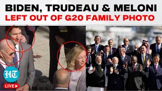 G20 LIVE  Biden Meloni amp Trudeau Left Out Of G20 Family Photo After Arriving Late  Rio de Janeiro [upl. by Leod]