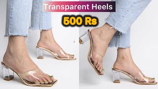 Beautiful Transparent Heels From Ajio In Rs 500 Only  Try On Haul ajio ajiohaul youtube haul [upl. by Tenrag58]