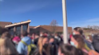 Huntington High students protest forced religious revival with walkout [upl. by Mokas112]