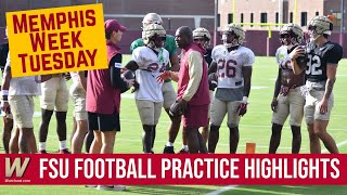 FSU Football PRACTICE HIGHLIGHTS  Memphis Week Tuesday Practice  Warchant TV FSU [upl. by Lahcym]