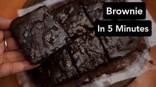 Brownie In Microwave Oven No Convection Mode  Eggless Chocolate Brownie In 5 Minutes [upl. by Buller]