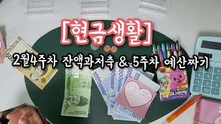 현금생활 2월4주차 잔액과저축 amp 5주차 예산짜기 [upl. by Hatti]