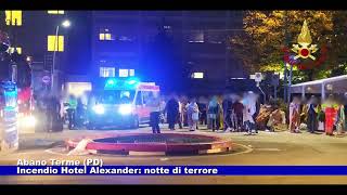 Abano Terme PD Incendio Hotel Alexander notte di terrore 14102024 [upl. by Upali954]