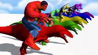 Colors Spiderman Riding Dinosaur Colours Supper Heroes For Kids  Learn Colors For Children toddlers [upl. by Nottus]