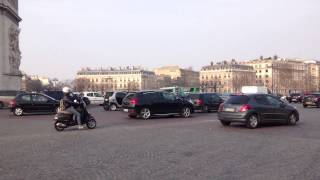 Paris Arc De Triomphe Roundabout Traffic [upl. by Yrod586]