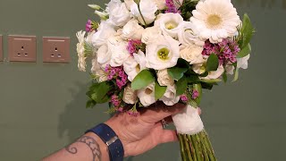 HOW TO MAKE A WEDDING BOUQUET  FRESH FLOWER BRIDAL BOUQUET [upl. by Ibbob]