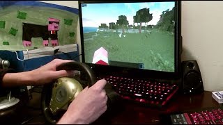 beating minecraft hardcore mode with a steering wheel [upl. by Karola]