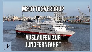 Jungfernfahrt MS Otto Sverdrup 2482021 mit Hurtigruten ab Hamburg [upl. by Ramhaj]