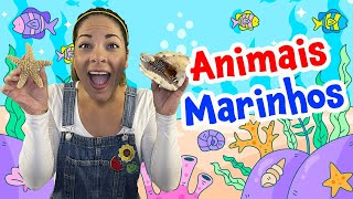 Animais Marinhos  Educação Infantil com Tia Jamille  Vídeo Educativo  Música Infantil  Aulinha [upl. by Nylissej836]