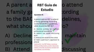 Preguntas de Practica Para el examen de RBT Respuestas en Ingles y Español [upl. by Lynnette879]