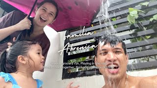 An oopsie in the grocery fun in the rain the family cooks playdate at home  Familia Abrenica [upl. by Dalis]