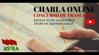 Charla Online en directo Concurso de Traslados 20182019 [upl. by Namruht]