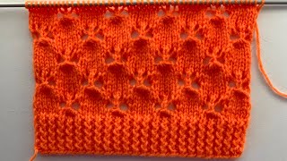 Lace Knitting Stitch Pattern For SweaterShawlScarf [upl. by Grae]