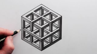 How to Draw an Impossible Cube Step by Step [upl. by Drofnats]