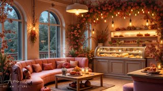 Cosy Vibes of a Rainy Autumn Day at a Charming Bakery Café Relaxing Jazz 4K [upl. by Christopher885]