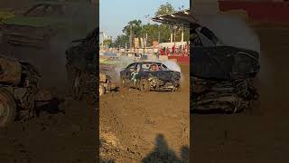 Demolition derby Mid size strip and go heat Vigo county fair 2024 [upl. by Nyrrad679]