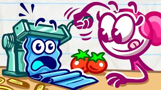 Pencilmate Stocks Up on FOOD  Animated Cartoons  Animated Short Films  Pencilmation [upl. by Oznole]