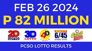 Lotto Result February 26 2024 9pm PCSO [upl. by Neenaej]