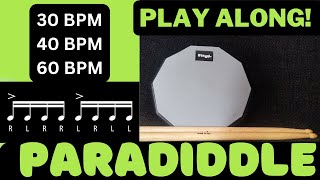 Practice the Paradiddle drum rudiment at different speeds with a Professional Drummer Play along [upl. by Nahte]