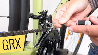 Shimano GRX UMWERFER EINSTELLEN  einfach amp schnell  Fahrradorg [upl. by Ames924]