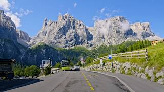 Dolomites Scenic Drive 4K  Cortina  Valparola Pass  Sella Pass  Canazei [upl. by Keelia251]