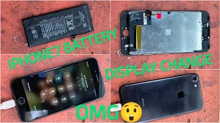 iPhone 7 display change and battery change replacement easy way  by gurukirpa mobile repair moonak [upl. by Cherish]