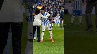 Tariq Lamptey hugs fan before Liverpool match football carabaocup brighton liverpool lamptey [upl. by Naillimixam]