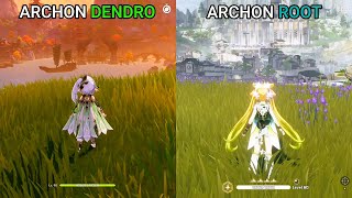 Archon Dendro quotNAHIDAquot vs Archon Root JUEYUAN Gameplay Comparison [upl. by Leakim]