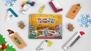 Numberblocks Christmas Sticker Activity Book  Numberblocks Math Link Cubes 130  Kids Maths Quiz [upl. by Purdy161]