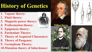 History of Genetics  Preformation  Epigenesis  Germplasm theory  Pangenes Mutation theory [upl. by Cecilius]