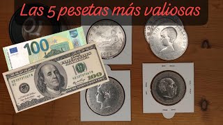 Las 5 monedas de 5 Pesetas más valiosas  España [upl. by Arikahs]