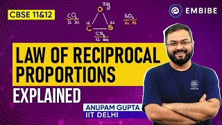 Law of Reciprocal Proportions Explained  CBSE Chemistry  Anupam Gupta IIT Delhi  Embibe [upl. by Idarb]