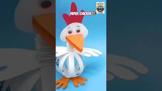 easy kids craft  paper chicken 🐓 shorts yt youtubeshorts trending craft easycraft viral [upl. by Lerrej]