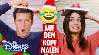 Auf dem Kopf zeichnen  Weihnachtsspaß im Disney Channel 🎄 [upl. by Weidar]